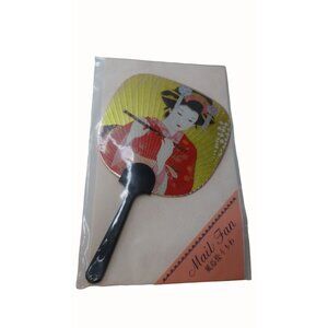 Japanese Uchiwa Geisha Mail Fan Greeting Card Unopened Made In Japan